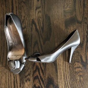 🧡 J.Crew Collection Satin Heels with Crystal Bow